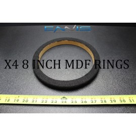 ENNIS ELECTRONICS 4 MDF SPEAKER RINGS SPACER 8 IN CARPET WOOD 3/4 FIBERGLASS ENCLOSURE RING-08CBK