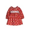 Bonnie Jean Christmas Gingerbread Dress - Red Smocked Holiday Dress