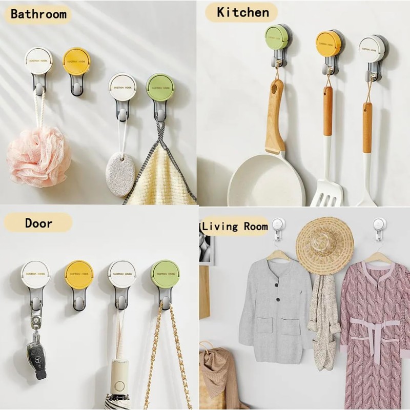 Modern Wall-Mounted Suction Hooks, Removable and Reusable, Watterproof, Resistant, Easy