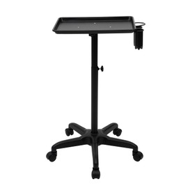 Salon Tray on Wheels, Instrument Tattoo Tray Height Adjustable Rolling Storage Tray for Hairstylist Medical Dental Salon Tattoo, Black