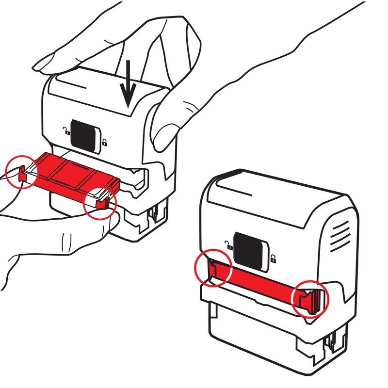 Trodat Printy 4912"RAPPEL" Stamp Self-Inking Rubber Red
