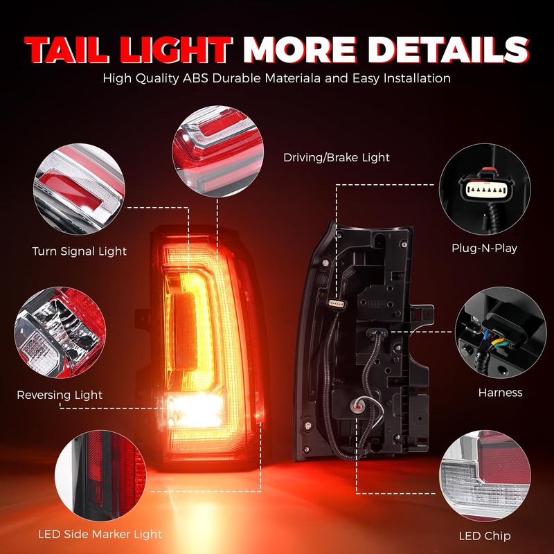 SHINEHOME LED Tail Light Assembly Compatible With 2015 2016 2017