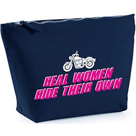 Hippowarehouse Real Women Ride Their Own Motorcycle Motorbike Biker printed make up cosmetic wash bag 18x19x9cm