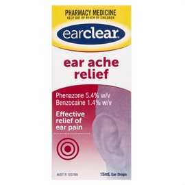 EarClear Ear Ache Relief Drops 15mL - Effective Relief of Ear Pain (Limit ONE per Order)