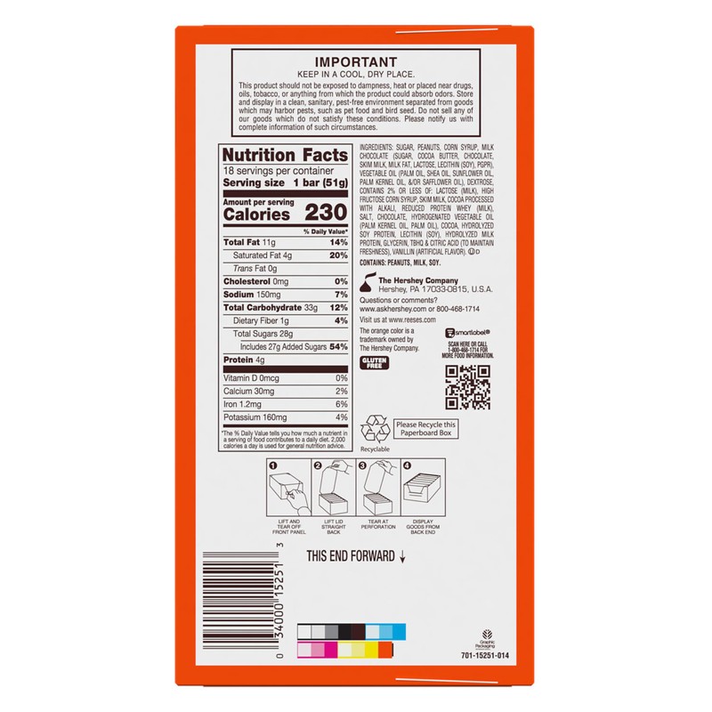 REESE'S FAST BREAK Peanut Butter Nougat Candy Bars, 1.8 oz