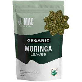J MAC BOTANICALS Organic Moringa Leaf (16 oz) dried organic leaves from the Egyptian Nile Valley, malunggay leaves fresh