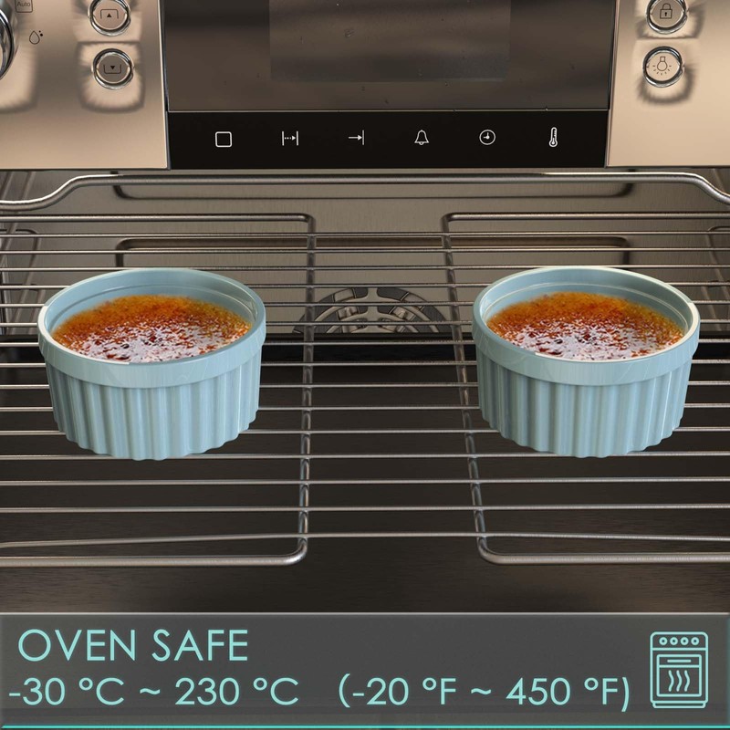 Silicone Ramekins 8 oz Oven Safe, 2Pcs Creme Brulee Ramekins
