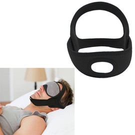 Anti Snoring Chin Strap Men Women Snoring Stopper with Chin Rest Snoring Stopper Adjustable Chin Strap Breathable Professional Snoring Solution Headband for Snoring Reduction Black