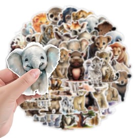 150Pcs Cute Animal Stickers Pack, Waterproof Vinyl Decals for Laptop, Guitar, Scrapbook, Skateboard, Luggage, Water Bottle, Cartoon Animal Stickers for Kids Teens Classroom School Students Gifts
