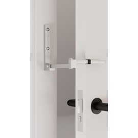 Scheffinger V77 Door Bolt Überfallschutz for Apartment Doors, 100% Steel, Silver