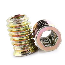 Respicefinem Pack of 20 Carbon Steel Hexagonal Socket Embedded Nuts, M6/M8/M10 Hexagonal Socket Head Furniture Screws with External Threads, 20 Pieces/Pack, Suitable for Wooden Furniture (M8 x 20 mm)