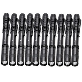 POCKETMAN LED Penlight Flashlight Tactical Torch Small Flashlight Pocket-Size Pen Flashlight with Clip for Lighting (10 Pack)