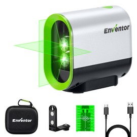 ENVENTOR Laser Level for Picture Hanging – 164FT Green Cross Line, USB Rechargeable, 360° Self Leveling Leveler Tool for Home Use, Waterproof with Magnetic Base