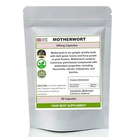 Motherwort Capsules (Leonurus cardiaca) 100% Pure (No additives No Fillers) (30)