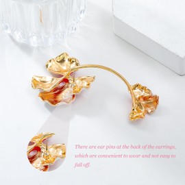 Flower Wrap Earrings for Women Trendy Big Enamel Flower Ear Cuff Earrings Floral Statement Earring Cuffs Non Pierced Fake Earrings Non Piercing Summer Jewelry Gift for Girls