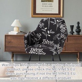 MEIVINES Chair Covers High Stretch Chair Covers Set of 2 Dining Chair Covers with Armrest Office Chair Cover Removable Chair Seat Covers for Dining Room Living Room Kitchen Hotel