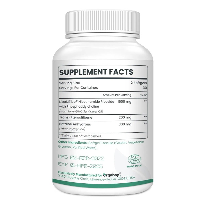 Ribosida Nicotinamida Liposomal Orgabay 60 Capsulas