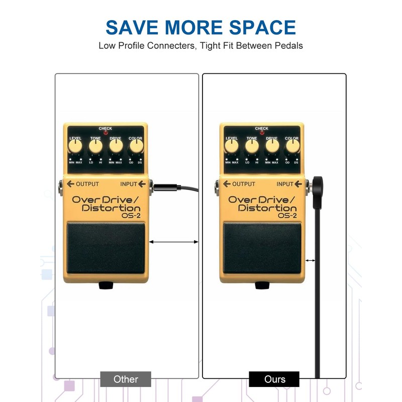 Aqdocvf 3-Pack Professional Guitar Patch Cables - 6 Inch 1/4