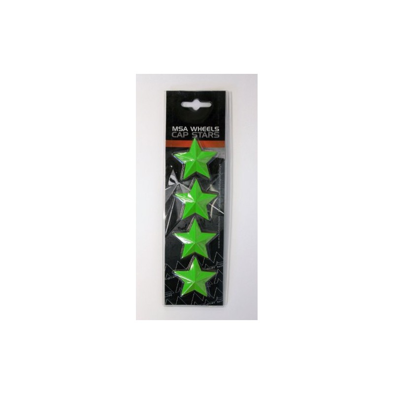 Set of 4 MSA Green Stars (Fits All MSA Wheel