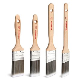 WORKPRO 4PCS Professional Paint Brush Set, Gloss Flat Brush and Angle Brush 25mm / 38mm / 50mm Decorating Paintbrushes for Walls and Ceilings
