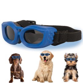 Dog Goggles Small Breed, UV/Wind/Dust/Fog Protection Pet Sunglasses with Adjustable Strap,Outdoor Dog Sunglasses for Small Dogs,Easy Wear