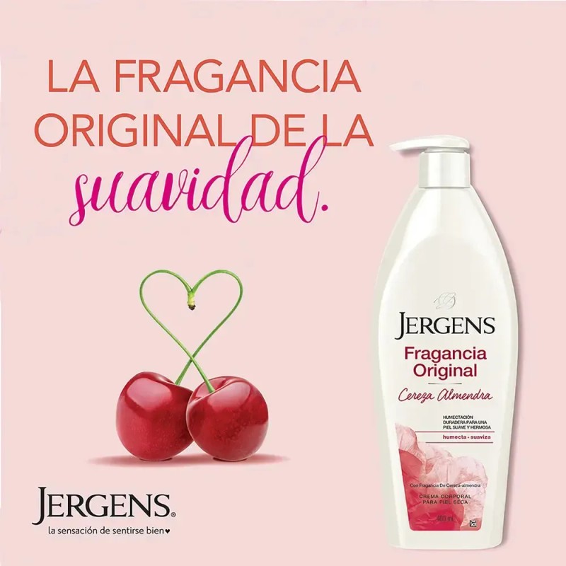 Jergens Crema Corporal Humectante Cereza Almendra Piel Suave