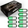WINECO Green/White 8pcs Ultra Slim LED Emergency Strobe Police Lights,