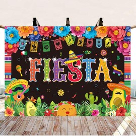 Mexican Fiesta Backdrop Mexican Party Decorations 7x5FT Mexican Theme Paper Flowers Photography Background Fiesta Birthday Party Decor Photo Props