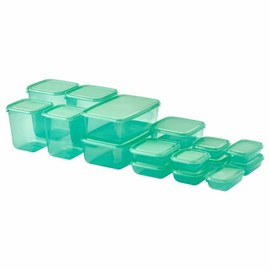 IKEA PRUTA Standard Durable Plastic Storage Food Containers of 17 Pieces For Fridge & Freezer