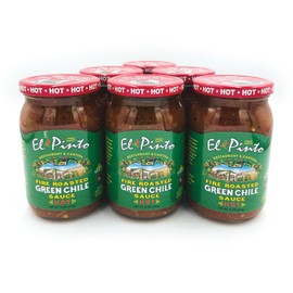 El Pinto All Natural Green Chile Sauce Hot, 16 Oz (Pack of 6)