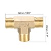 sourcing map Brass Tee Pipe Fitting 1/4 BSP Male Thread