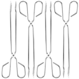 PACKOVE 4pcs Stainless Steel Garbage Clip Tongs Portable Scissor Tool for Outdoor Use Random Styles for Litter Pickup and Cleanup Activities