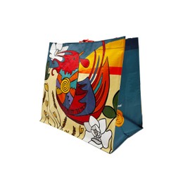 Earthwise Reusable Shopping Bags Extremely Durable Multi Use Large Stylish Fun Foldable Water-Resistant Totes Design - Rooster(Pack of 5)