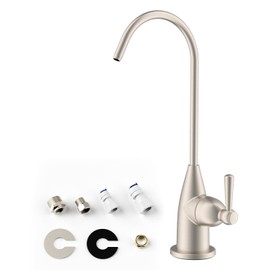 Hibbent Drinking Water Faucet for Bar and Kitchen Sink, Stainless Steel Reverse Osmosis RO Faucet for Under-Sink Filtration System, Brushed Nickel Finish