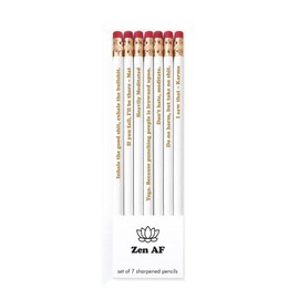 Snifty SPP7025 Zen AF Pencil with Funny Sayings, Set of 7