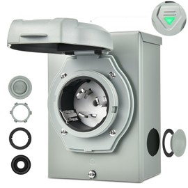 Kohree 50 Amp Generator Power Inlet Box, NEMA SS2-50P for 3R Generator Cord Receptacle, 125/250V,12500W RV Weatherproof Generator Transfer Switch Inlet Box, ETL Listed