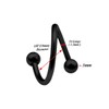 bodyjewellery 6pcs 16g spiral piercing Black AnodizedCartilage Earring Lip Tragus