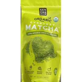 Sencha Naturals ORGANIC Everyday Matcha 100% Japanese Green Tea Powder 12 oz Bag