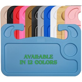 lebogner Steering Wheel Tray, Car Tray for Eating, Hook On Steering Wheel Desk for Food, Laptop and Car Accessories, Car Road Trip Must Haves Gadgets Car Table (Light Blue)