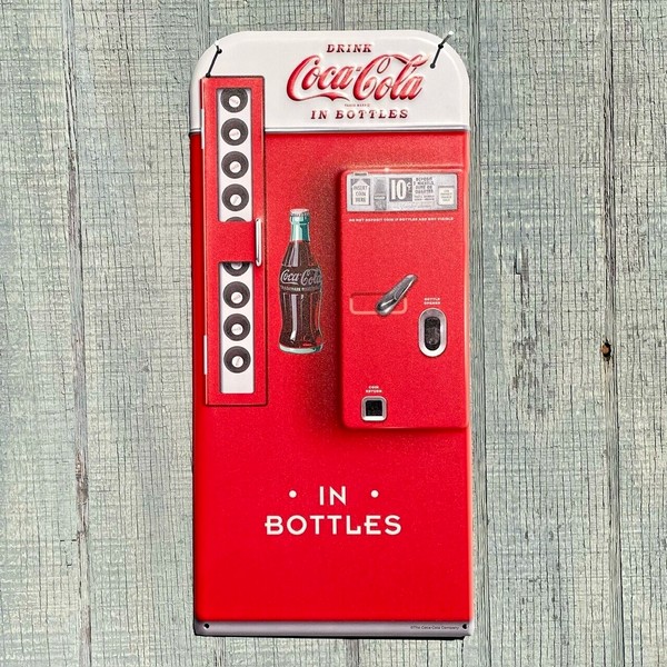 Coca-Cola Classic Coke Bottle VENDING MACHINE Sign Coca-Cola METAL Hanging