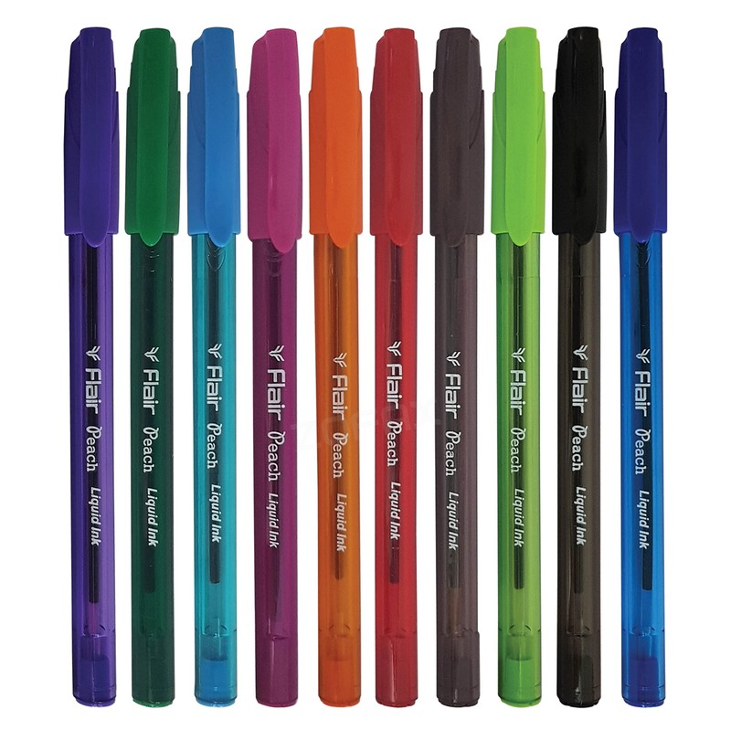 Flair 10 x 0.7mm Peach Liquid Ink Ballpoint Pens Projects