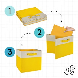 RiverRidge Kids 2pc 10.5in Two-Tone Folding Storage Bin Set - Taupe
