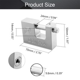 MroMax 1Pc Keyed Alike Padlock, 70mm Wide Iron Padlock with 1 Key for Lockers, Gates and Warehouses
