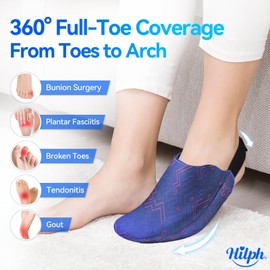 Hilph Foot & Toes Ice Pack Wrap for Broken Toes & Surgery Recovery, Wearable Forefoot Gel Ice Pack Cold Therapy Ice Sock with Strap for Hammer Toe, Injuries, Gout, Single Blue