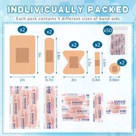 Geiserailie 50 Pack Hygiene Kits for Homeless in Bulk Assorted Sizes Fingertip Bandages Waterproof, Individually Wrapped, Homeless Care Package Supplies for Homeless, Nursing Homes, Hotel, Charity