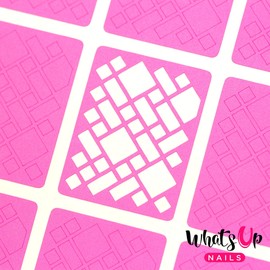 Whats Up Nails - Stained Glass Vinyl Stencils for Nail Art Design (2 Sheets, 24 Stencils Total)