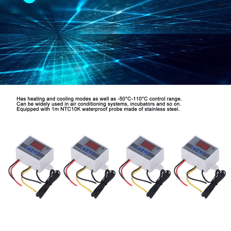 4Pcs Temperature Controller Digital Display Temp Regulator ‑50℃ to 110℃