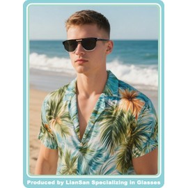 LianSan Double Bridge Full Readers Sunglasses for Women - Stylish Reading Sunglasses with Readers Built in with Spring Hinge (Black,1.0x)