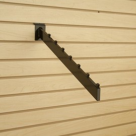 Only Garment Racks 7 Cube Slatwall Waterfall Brackets - Black - Pack of 10