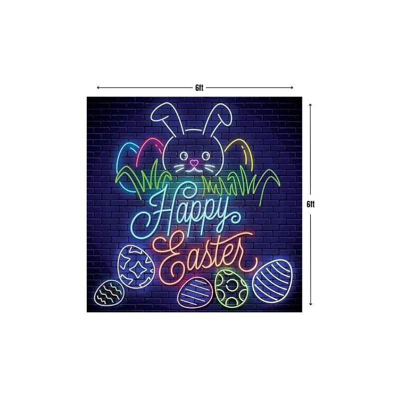 Neon Light Easter Backdrop Banner - Party Decor - 1